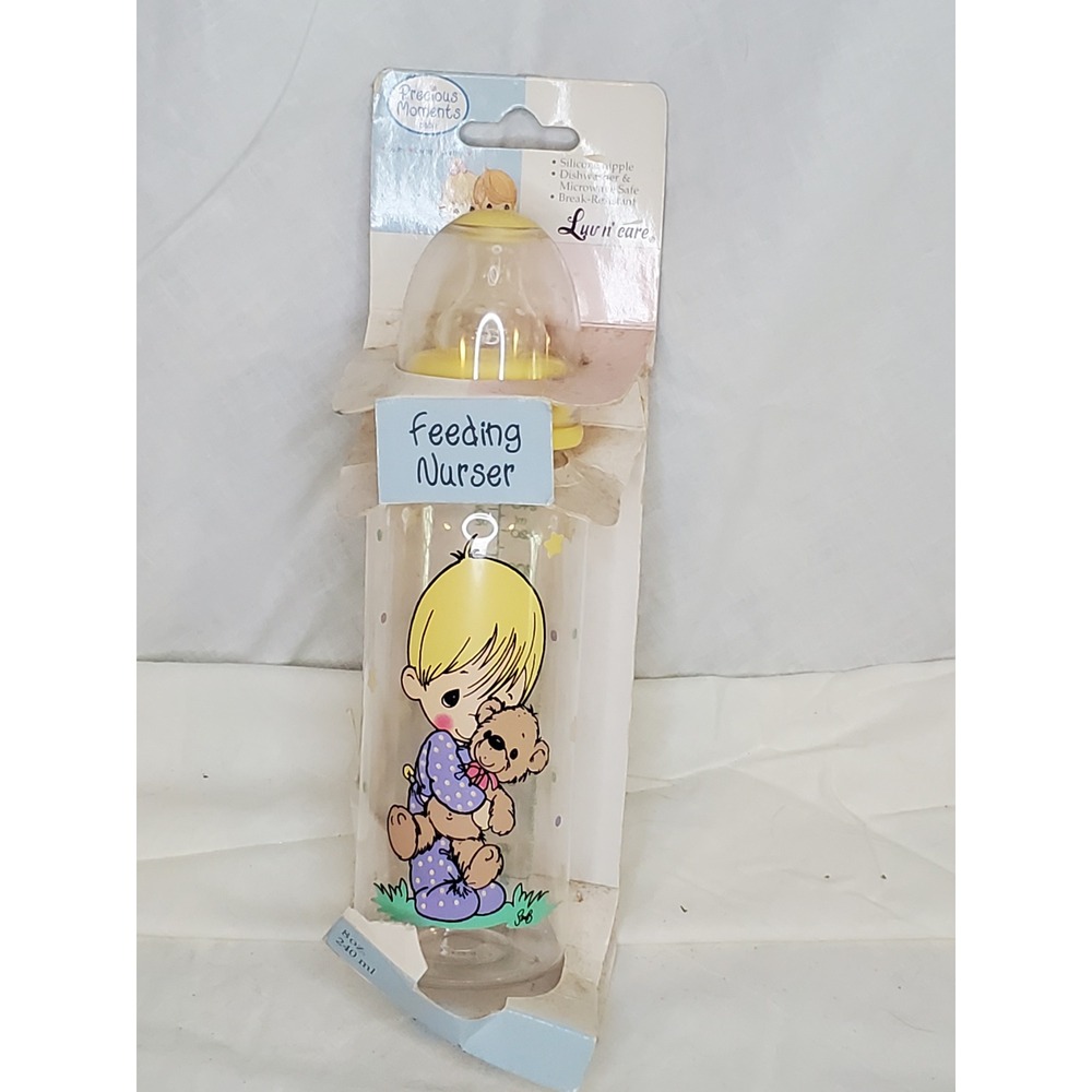 Precious Moments Luv n care Baby Bottle 8oz Feeding‎ Nurser Boy Teddy Bear 2002